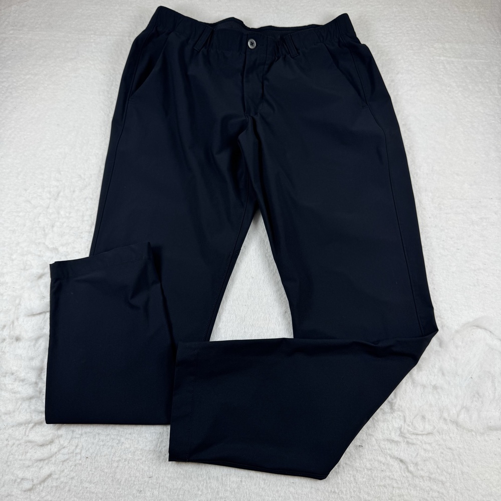 Under Armour Threadborne Pants Mens Size 34x32 Black Golf Elastic Waist Casual